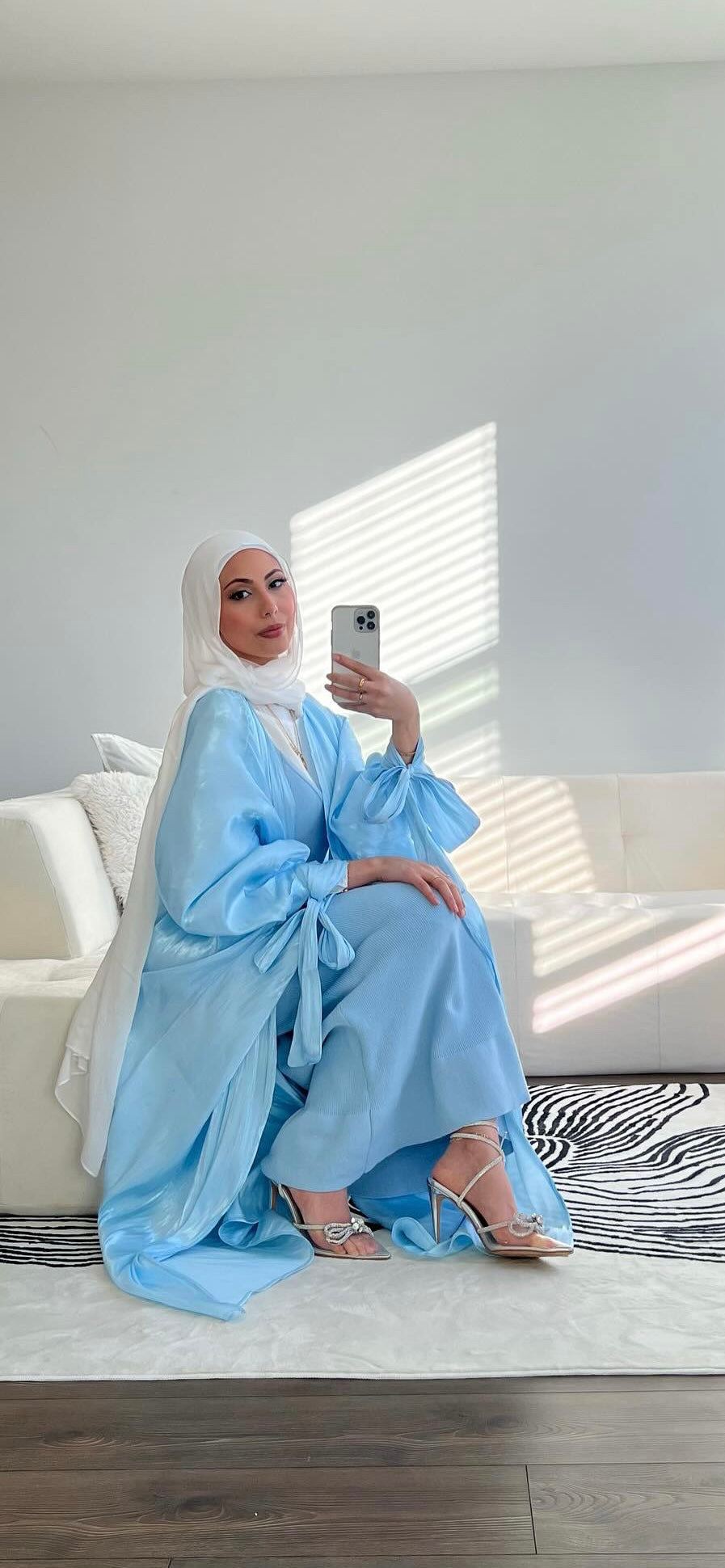 Sky Blue Ariella Open Abaya