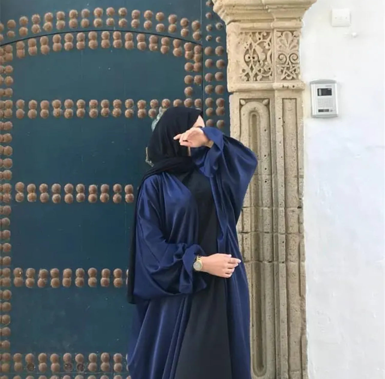 Navy Blue Layla Open Abaya