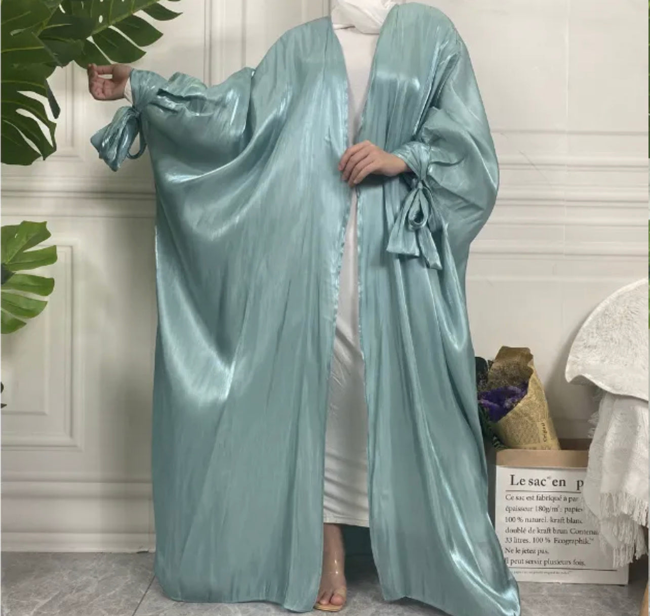 Turquoise Ariella Open Abaya