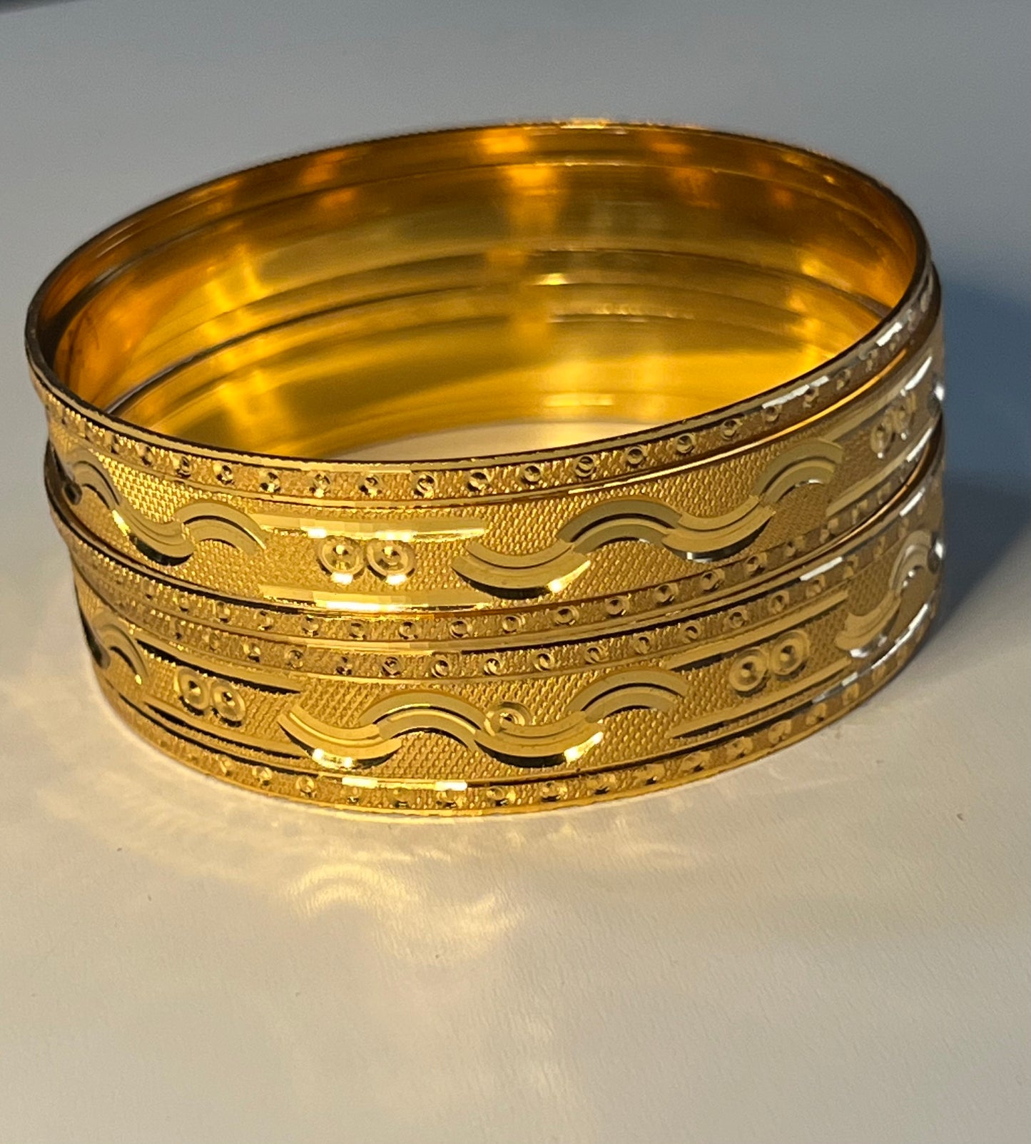 Gold Plated Waved Bangles